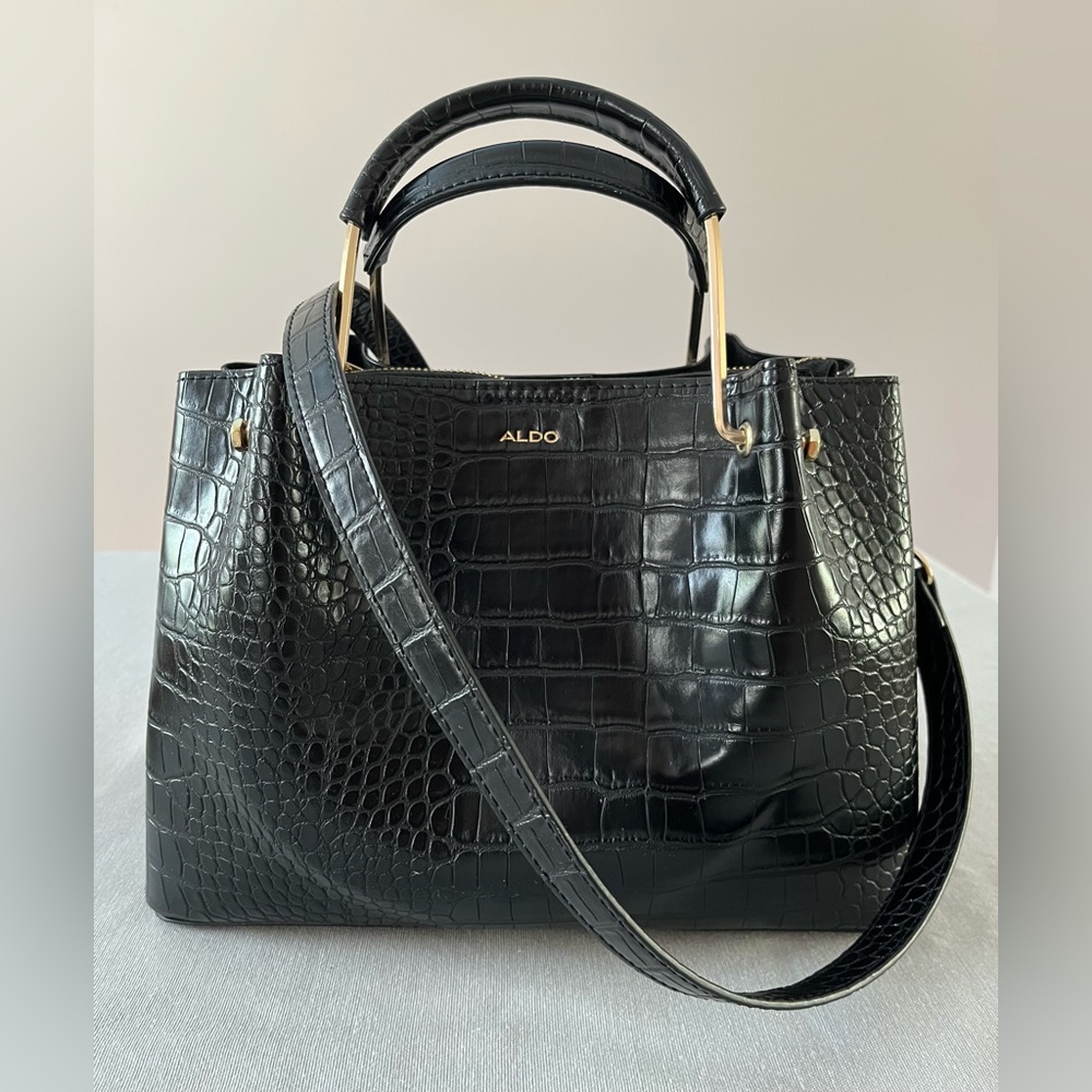 Women’s Aldo Imitation Croc-finish Satchel Hand Purse Shoulder Bag